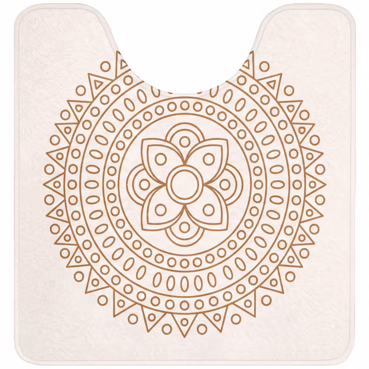 Wc Mat - Mandala - Geometrisch - Abstract - Oosters - Bruin — 1