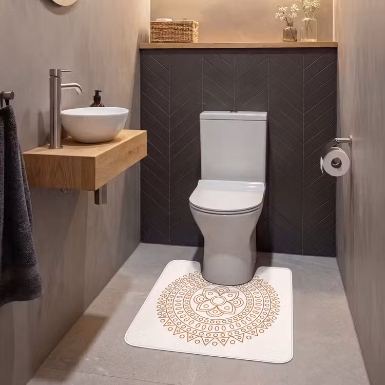 Wc Mat - Mandala - Geometrisch - Abstract - Oosters - Bruin — 2