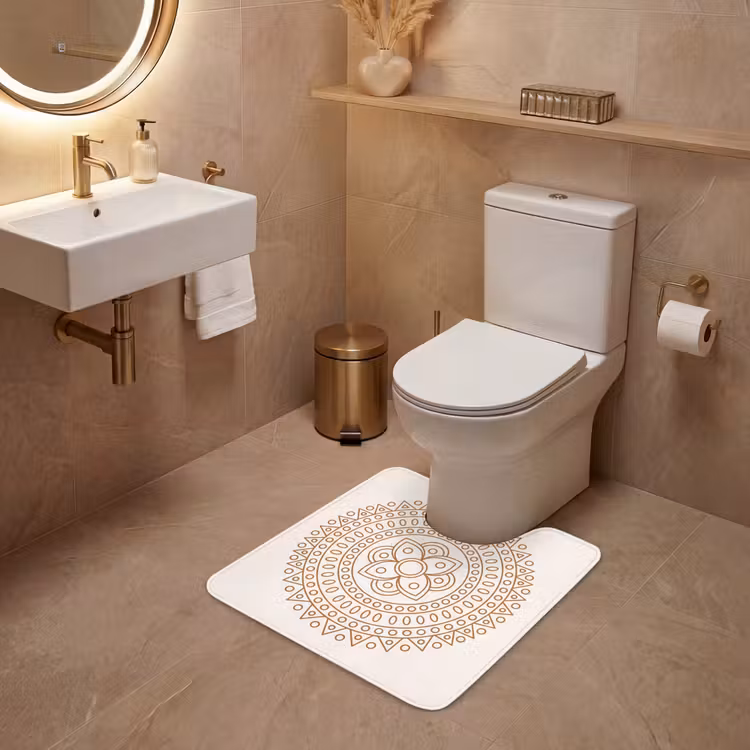 Wc Mat - Mandala - Geometrisch - Abstract - Oosters - Bruin — 3