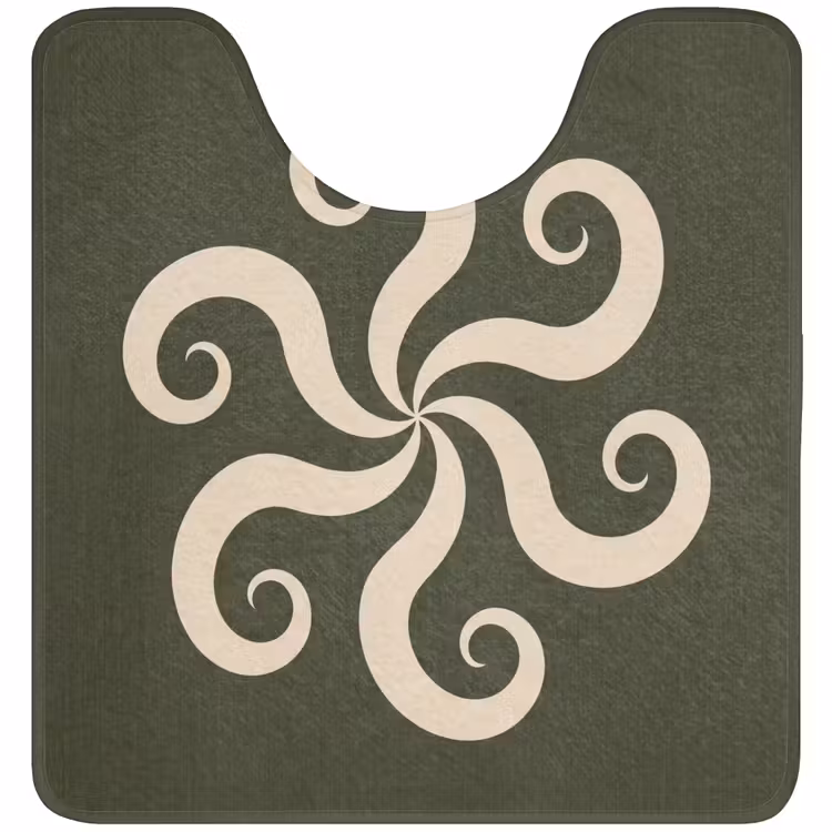 Wc Mat - Patroon - Spiraal - Abstract - Modern - Groen — 1