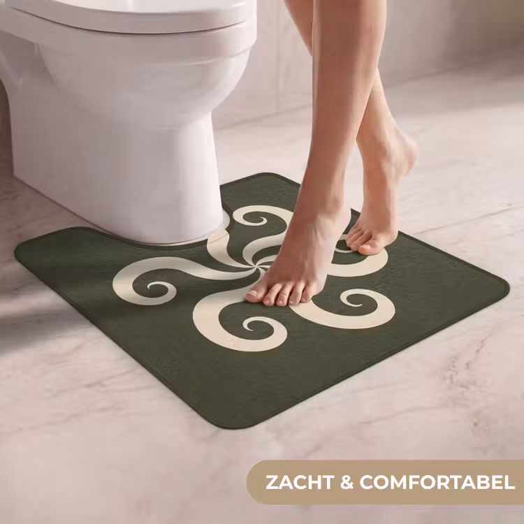 Wc Mat - Patroon - Spiraal - Abstract - Modern - Groen — 5