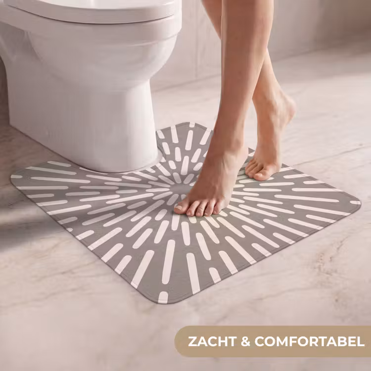 Wc Mat - Patroon - Stralen - Abstract - Modern - Grijs — 5