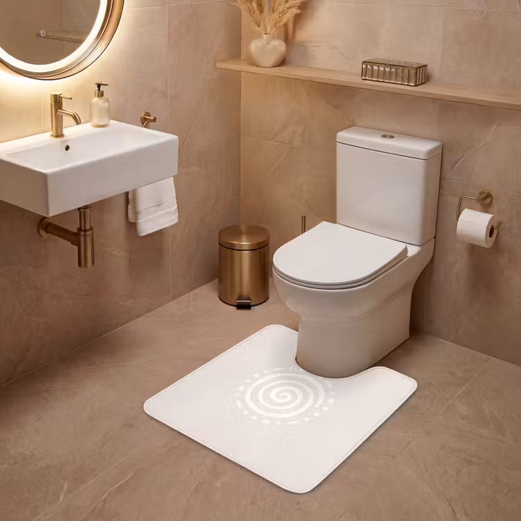 Wc Mat - Symbool - Spiraal - Abstract - Minimalistisch - Beige — 3