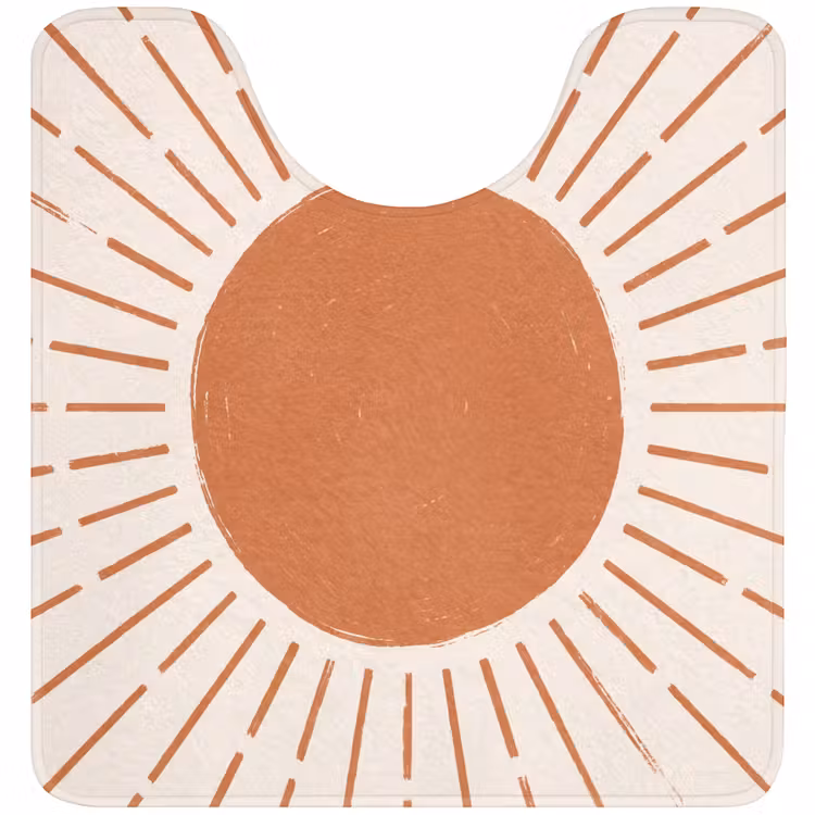Wc Mat - Zon - Stralen - Abstract - Terracotta - Modern — 1