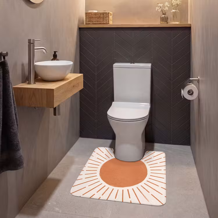 Wc Mat - Zon - Stralen - Abstract - Terracotta - Modern — 2