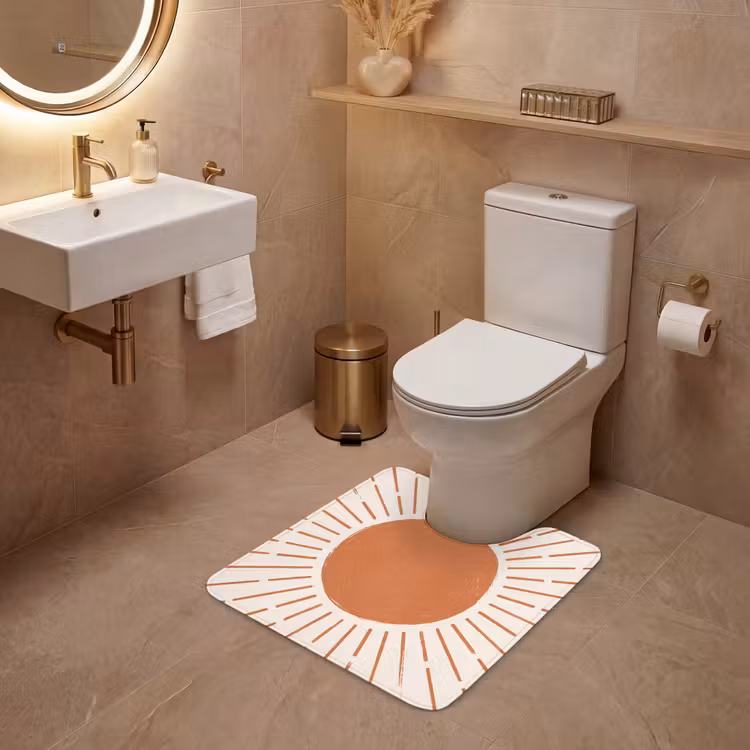 Wc Mat - Zon - Stralen - Abstract - Terracotta - Modern — 3
