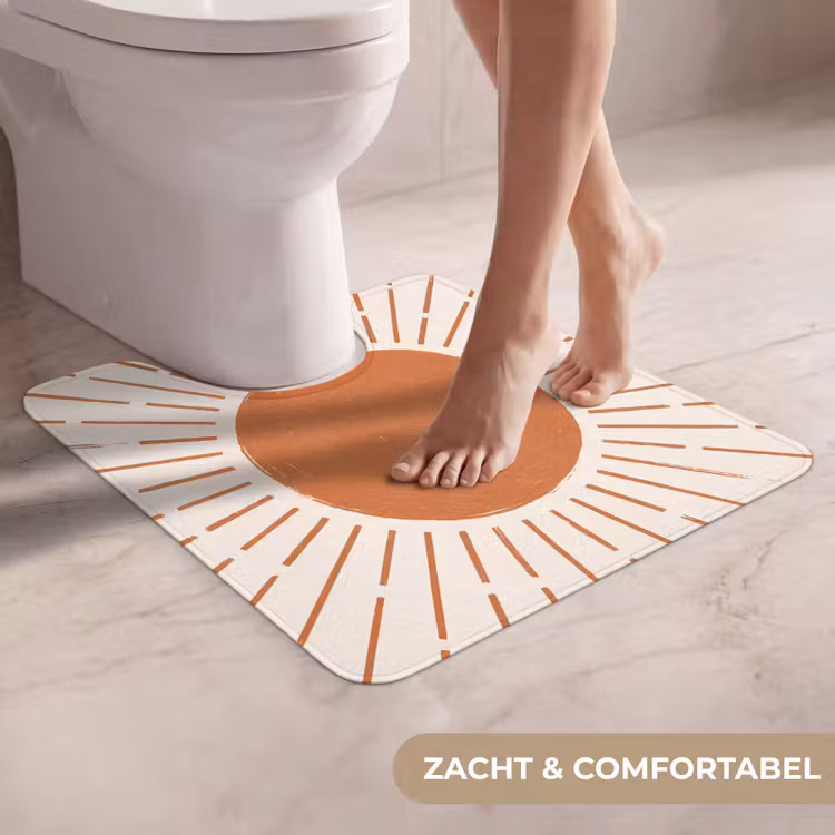 Wc Mat - Zon - Stralen - Abstract - Terracotta - Modern — 5