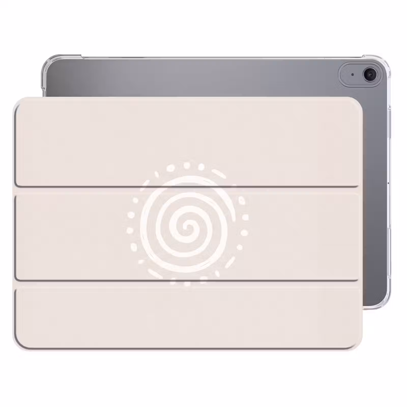 iPad hoes - Symbool - Spiraal - Abstract - Minimalistisch - Beige — 1