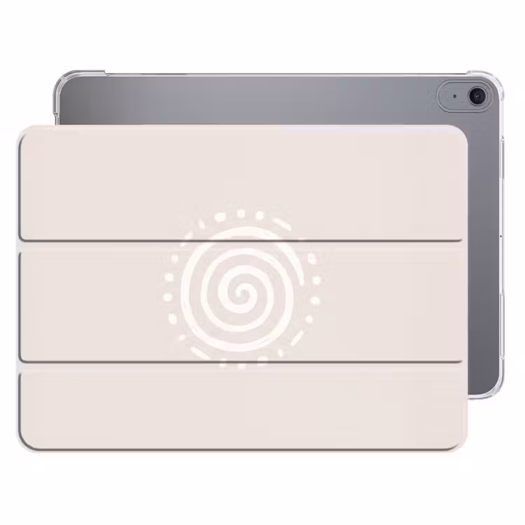 iPad hoes - Symbool - Spiraal - Abstract - Minimalistisch - Beige — 1