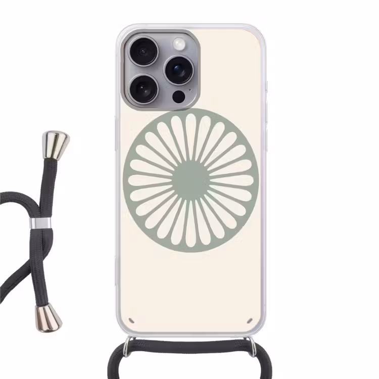 Telefoonhoesje met koord - Abstract - Patroon - Radiaal - Modern - Groen — 1