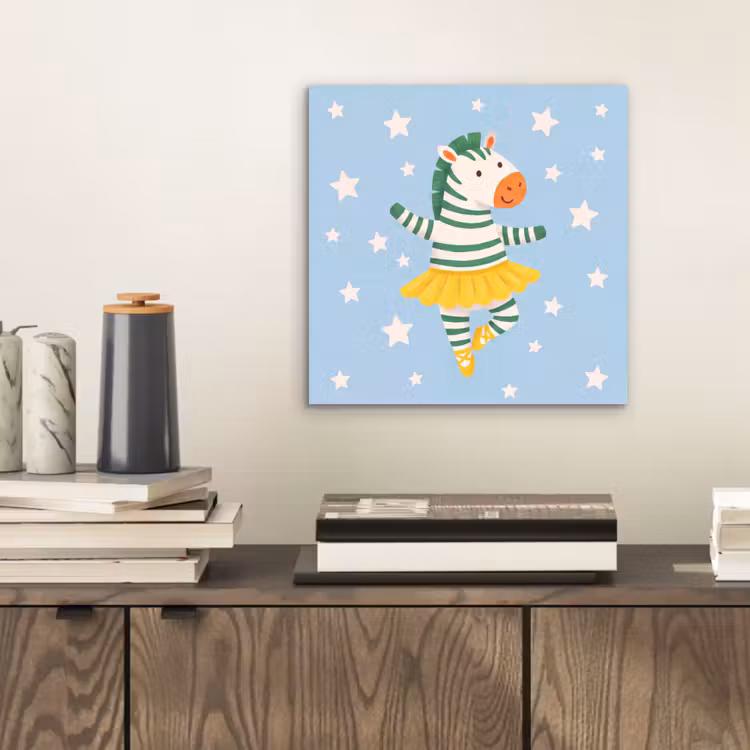 Aluminium schilderij - Dieren - Dans - Illustratie - Kinderkamer - Sterren — 2