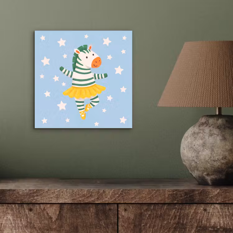 Aluminium schilderij - Dieren - Dans - Illustratie - Kinderkamer - Sterren — 3