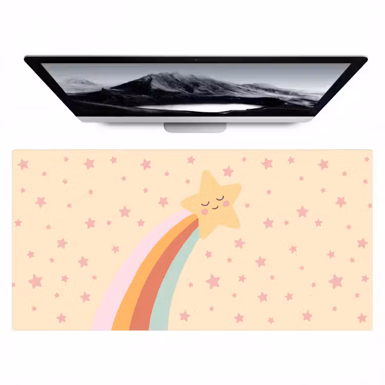Bureau onderlegger - Ster - Regenboog - Nacht - Illustratie - Pastel — 1