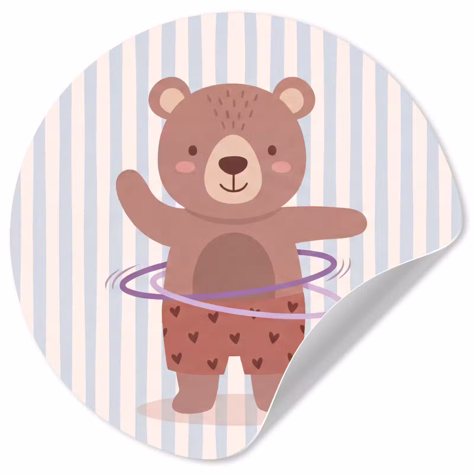 Behangcirkel - Beer - Hoepel - Kinderkamer - Illustratie - Bruin — 1