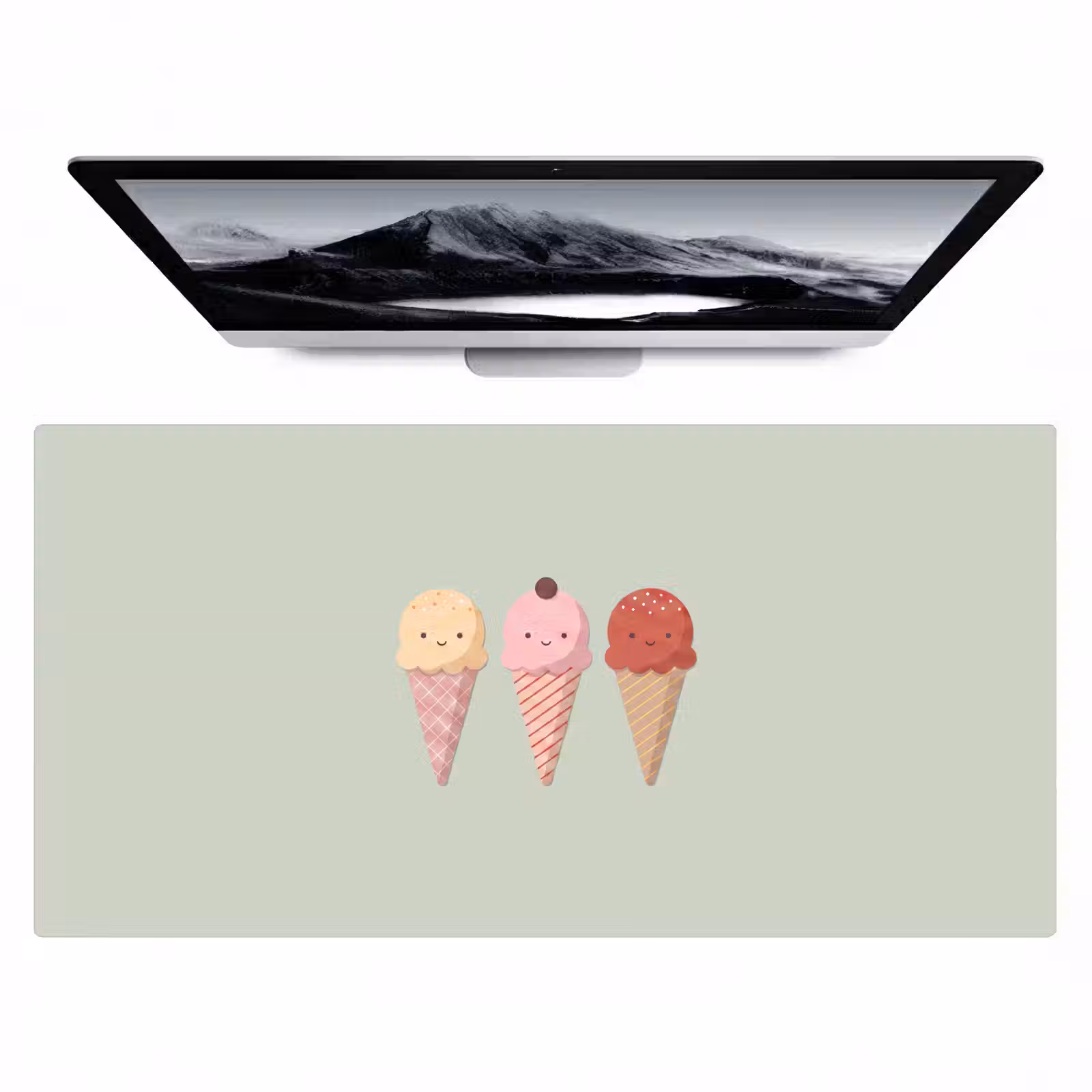 Bureau onderlegger - IJs - Hoorntjes - Eten - Illustratie - Vrolijk — 1