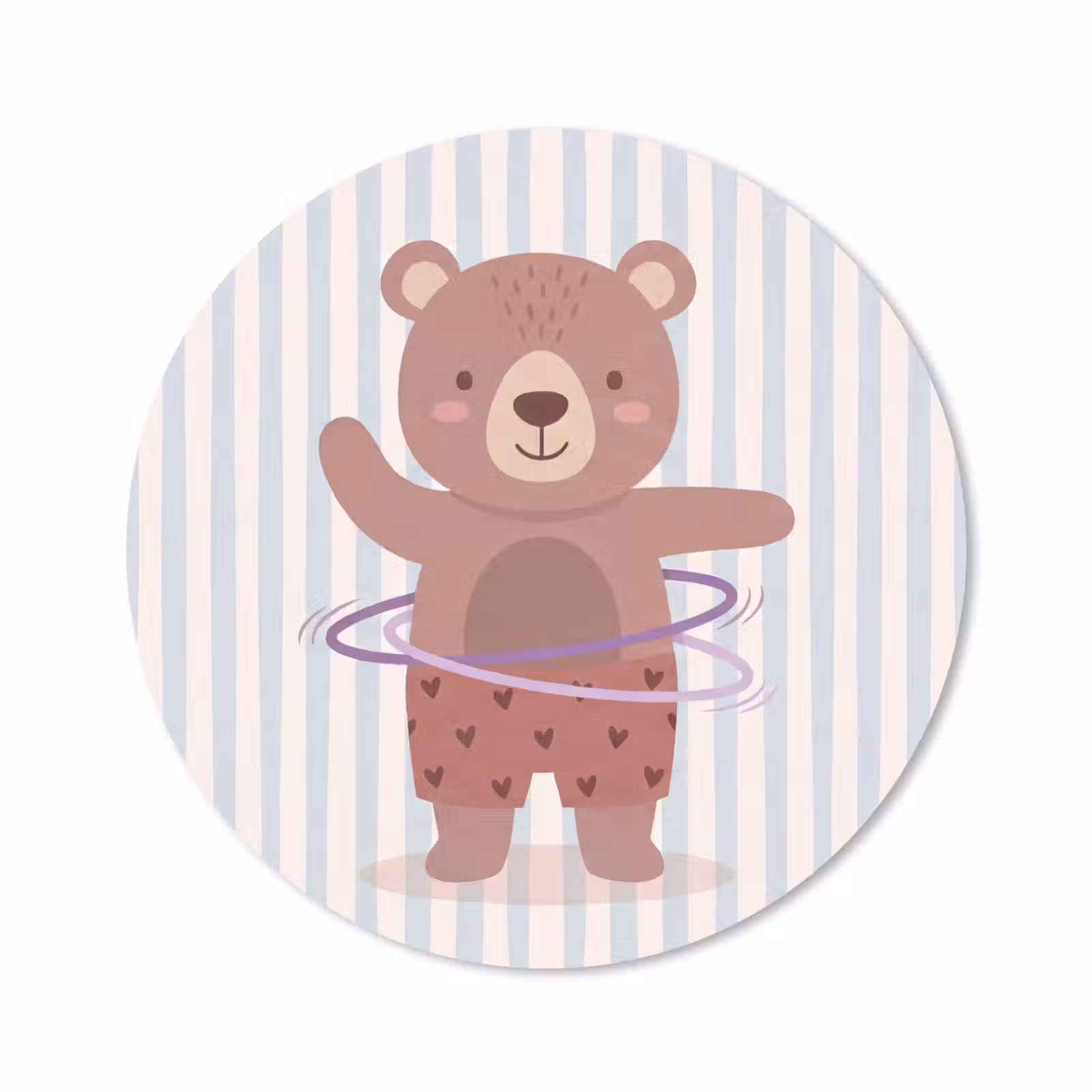 Muismat - Beer - Hoepel - Kinderkamer - Illustratie - Bruin — 1