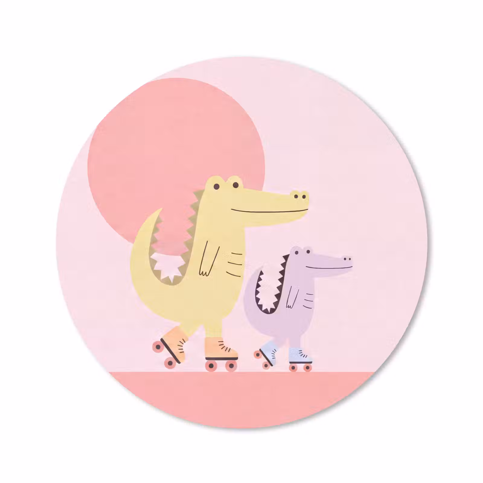 Muismat - Dieren - Skaten - Illustratie - Speels - Roze — 1