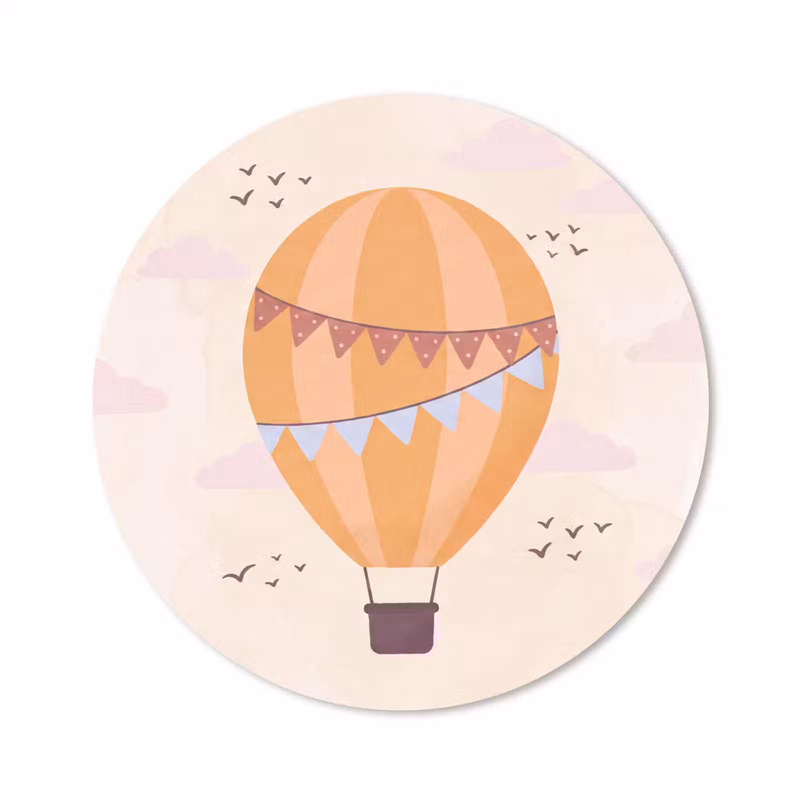Muismat - Luchtballon - Slingers - Avontuur - Illustratie - Oranje — 1