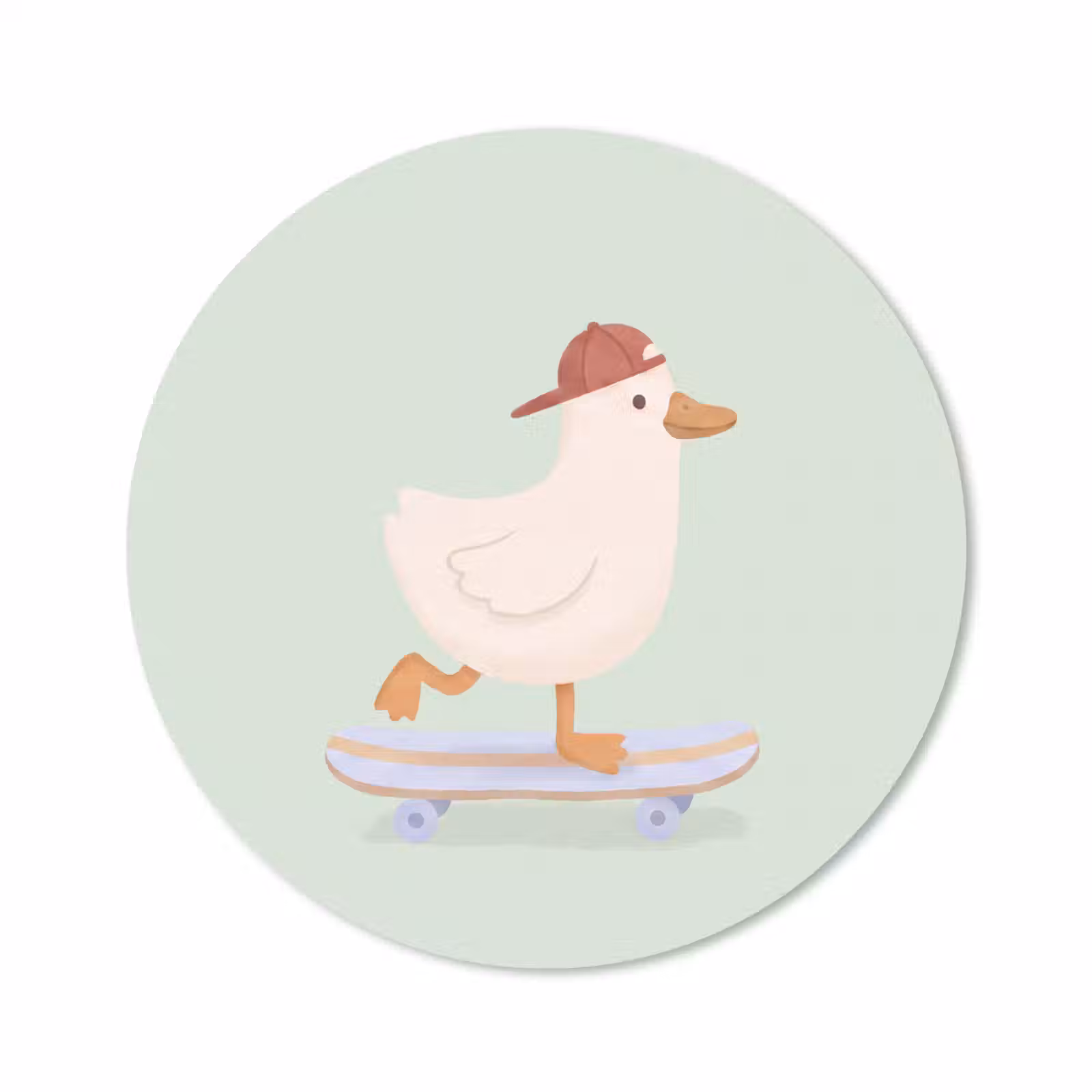 Muismat - Vogel - Skateboard - Dieren - Cartoon - Speels — 1