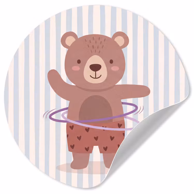 Behangcirkel - Beer - Hoepel - Kinderkamer - Illustratie - Bruin — 1