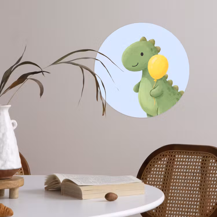 Behangcirkel - Dinosaurus - Ballon - Kinderkamer - Illustratie - Groen — 4