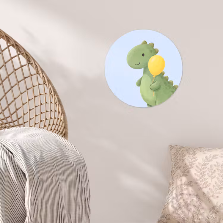 Behangcirkel - Dinosaurus - Ballon - Kinderkamer - Illustratie - Groen — 5