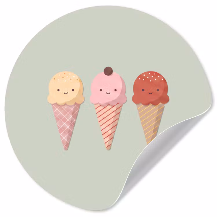 Behangcirkel - IJs - Hoorntjes - Eten - Illustratie - Vrolijk — 1