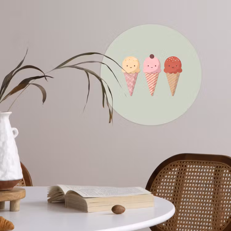Behangcirkel - IJs - Hoorntjes - Eten - Illustratie - Vrolijk — 4