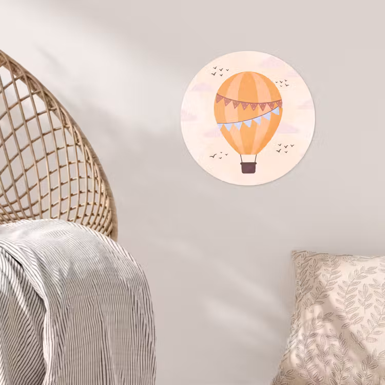 Behangcirkel - Luchtballon - Slingers - Avontuur - Illustratie - Oranje — 5