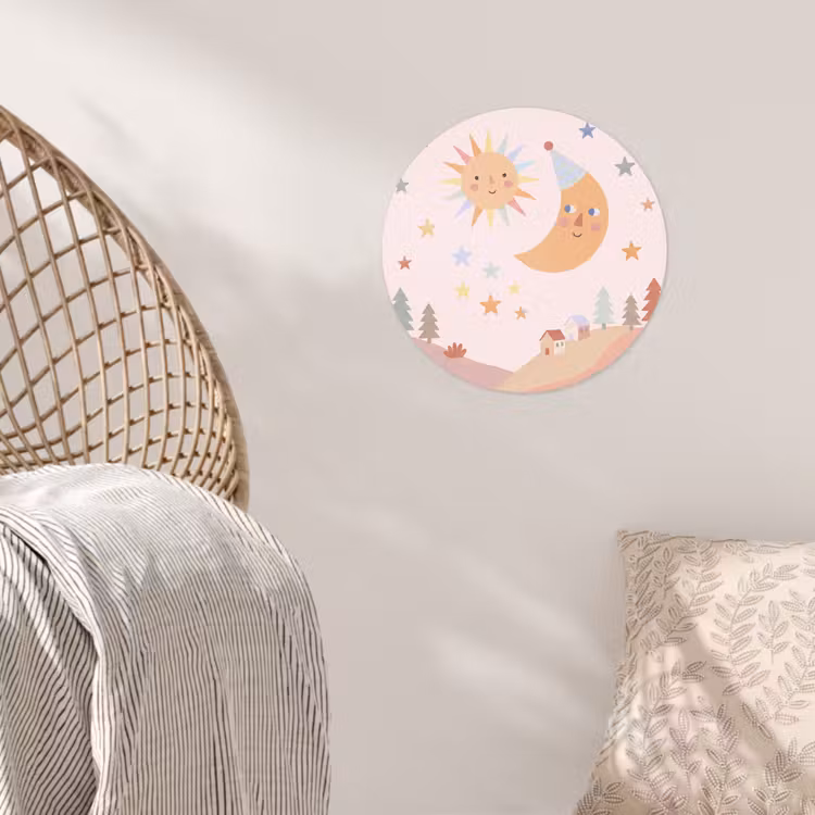 Behangcirkel - Zon - Maan - Sterren - Kinderkamer - Pastel — 5