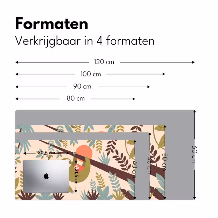 Bureau onderlegger - Dieren - Moeder - Baby - Natuur - Groen — 8