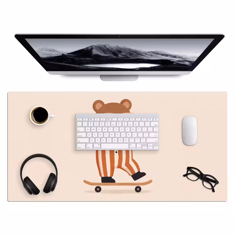 Bureau onderlegger - Dieren - Skateboard - Spel - Cartoon - Roze — 4