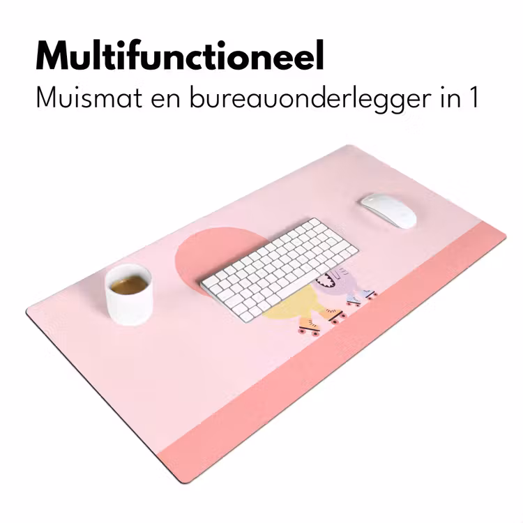 Bureau onderlegger - Dieren - Skaten - Illustratie - Speels - Roze — 7