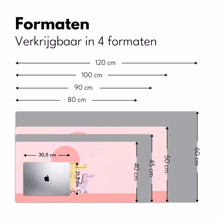 Bureau onderlegger - Dieren - Skaten - Illustratie - Speels - Roze — 8