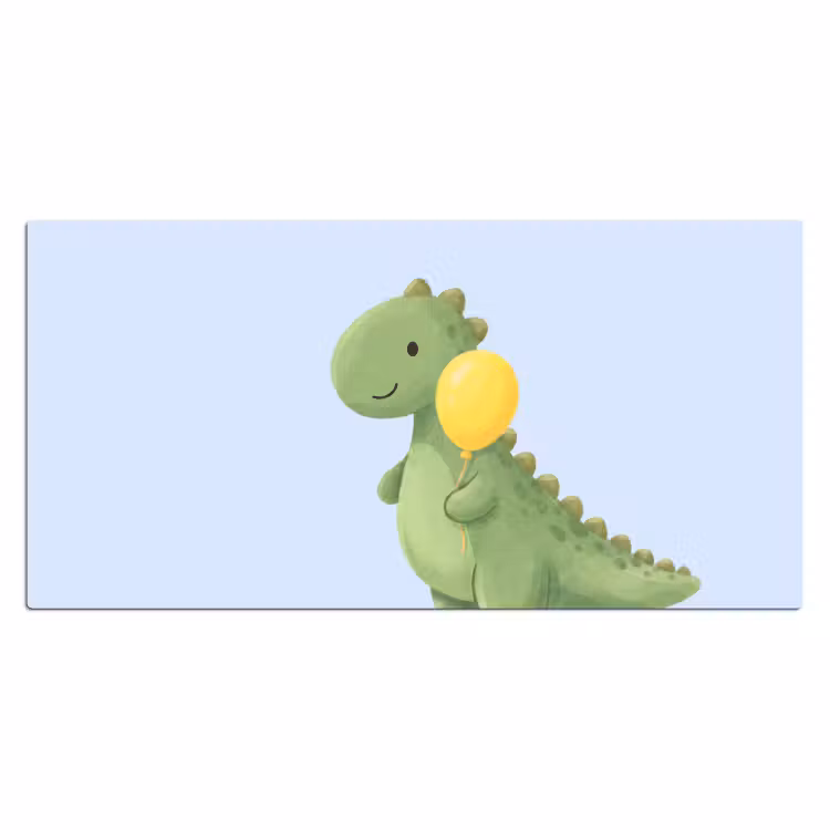 Bureau onderlegger - Dinosaurus - Ballon - Kinderkamer - Illustratie - Groen — 2