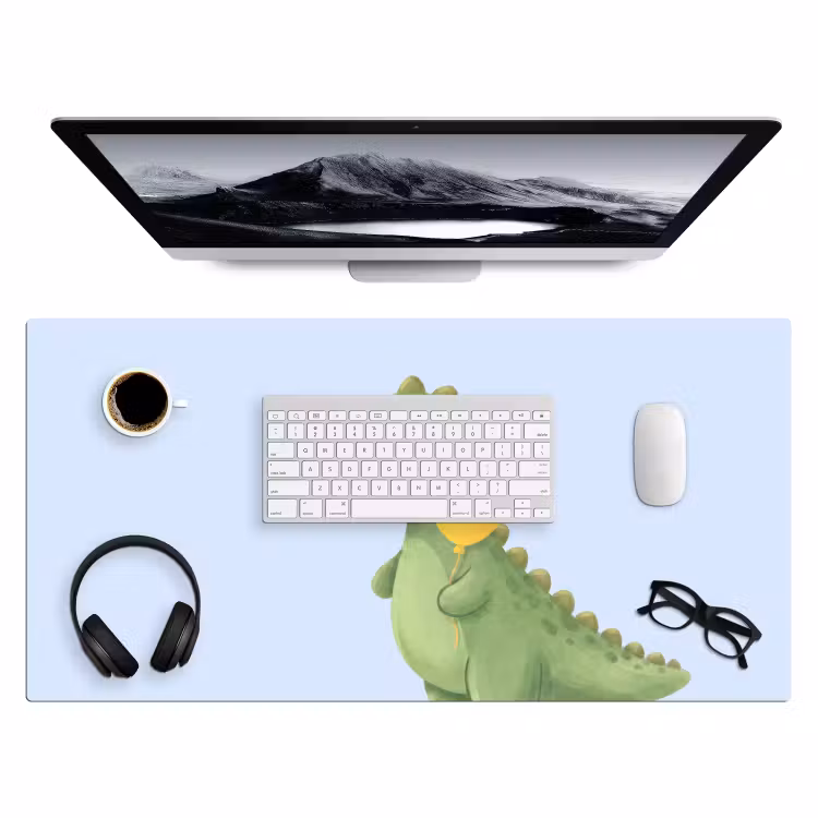 Bureau onderlegger - Dinosaurus - Ballon - Kinderkamer - Illustratie - Groen — 4