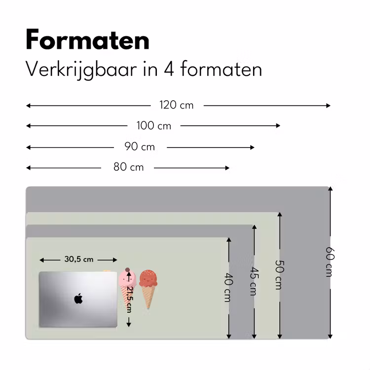 Bureau onderlegger - IJs - Hoorntjes - Eten - Illustratie - Vrolijk — 8