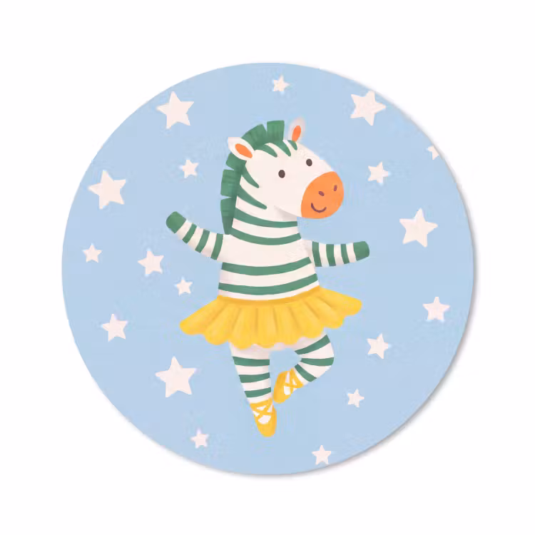 Muismat - Dieren - Dans - Illustratie - Kinderkamer - Sterren — 1