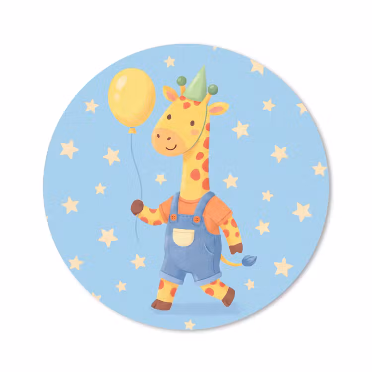 Muismat - Dieren - Giraffe - Ballon - Feest - Kinderkamer — 1