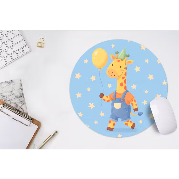Muismat - Dieren - Giraffe - Ballon - Feest - Kinderkamer — 2