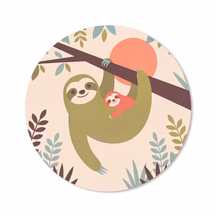 Muismat - Dieren - Moeder - Baby - Natuur - Groen — 1