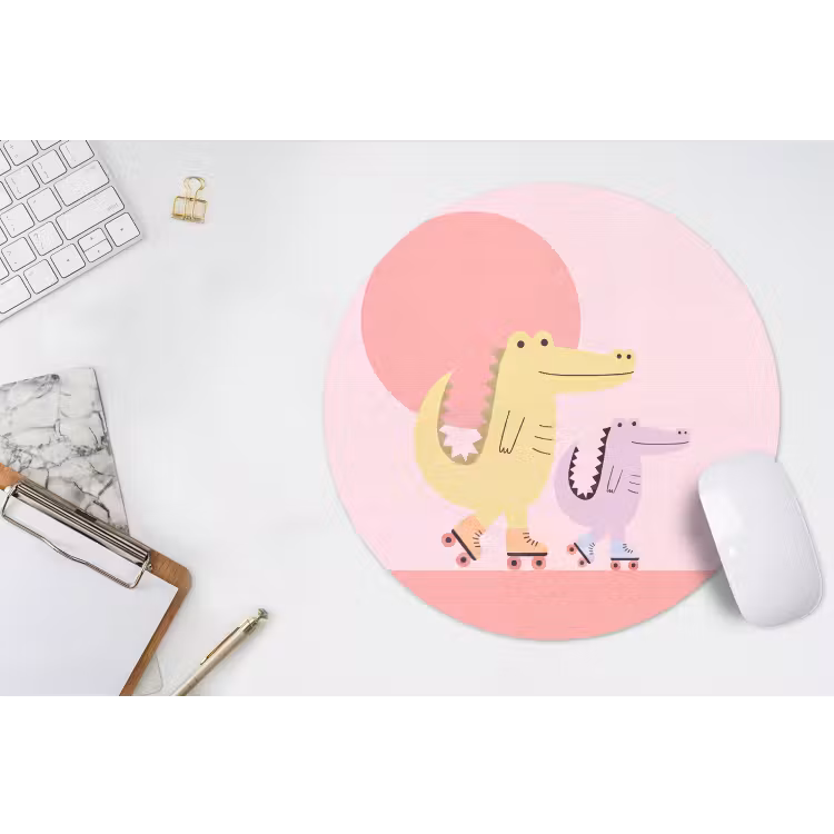 Muismat - Dieren - Skaten - Illustratie - Speels - Roze — 2