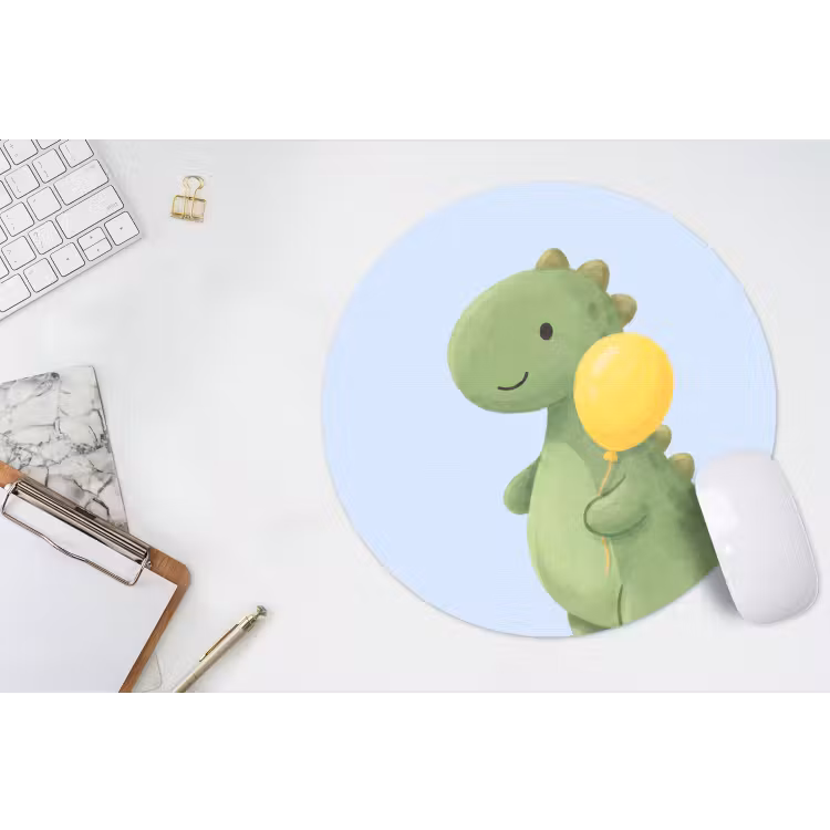 Muismat - Dinosaurus - Ballon - Kinderkamer - Illustratie - Groen — 2