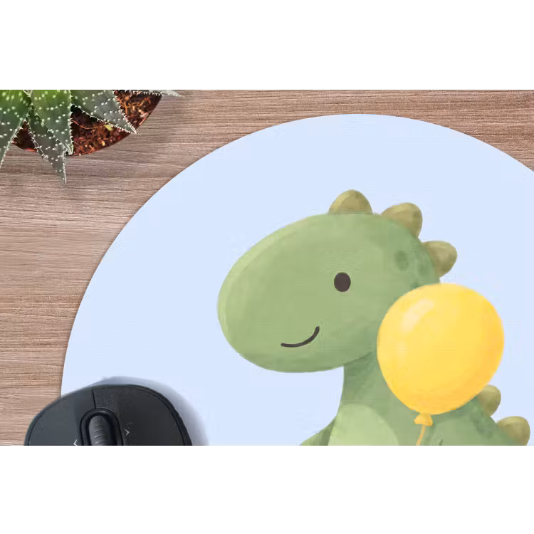 Muismat - Dinosaurus - Ballon - Kinderkamer - Illustratie - Groen — 4