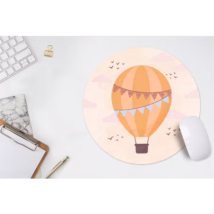 Muismat - Luchtballon - Slingers - Avontuur - Illustratie - Oranje — 2