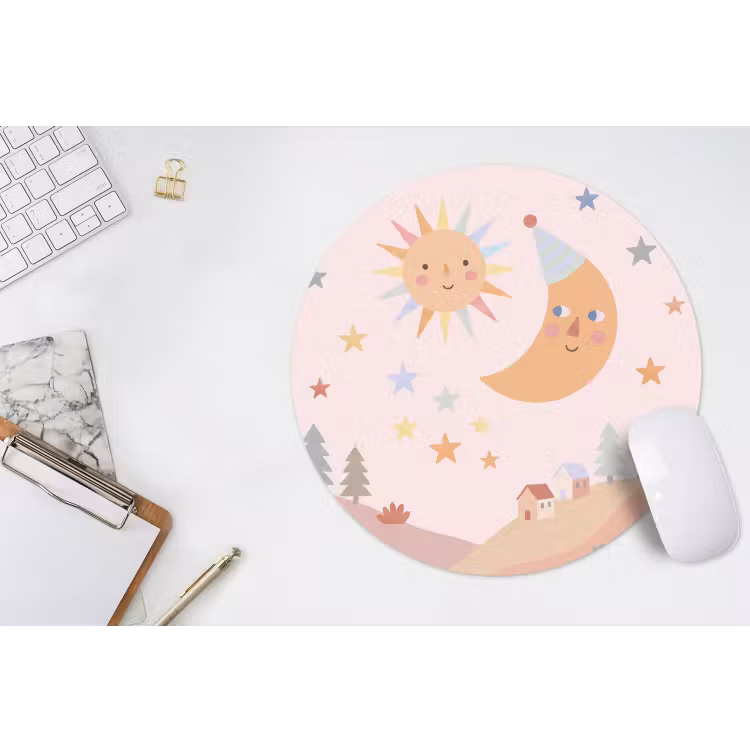 Muismat - Zon - Maan - Sterren - Kinderkamer - Pastel — 2