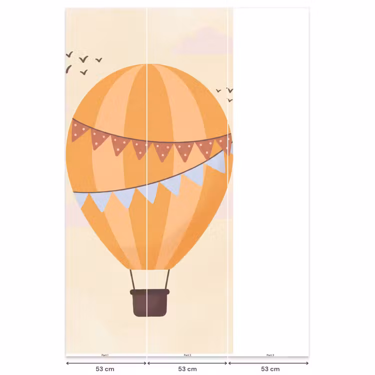 Behang - Luchtballon - Slingers - Avontuur - Illustratie - Oranje — 6