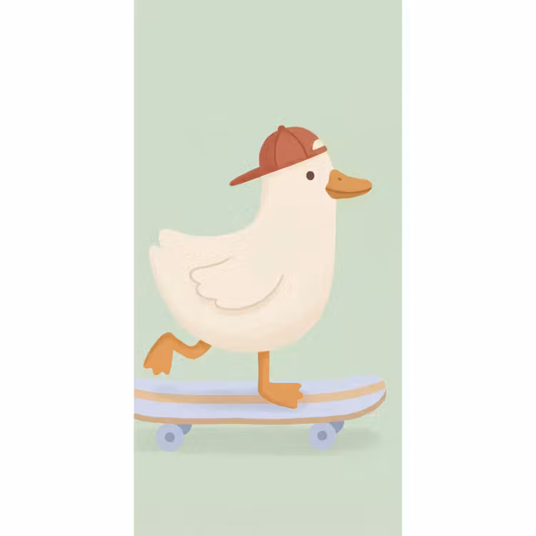 Behang - Vogel - Skateboard - Dieren - Cartoon - Speels — 2
