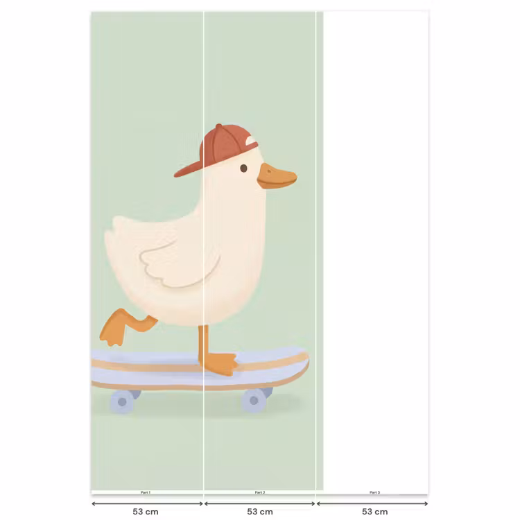 Behang - Vogel - Skateboard - Dieren - Cartoon - Speels — 6