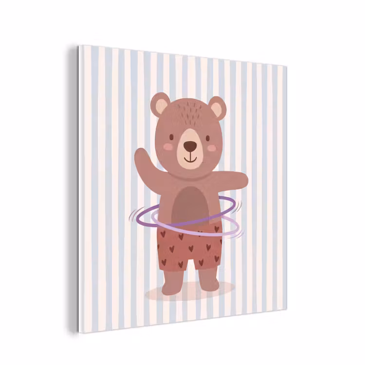 Forex - Beer - Hoepel - Kinderkamer - Illustratie - Bruin — 1